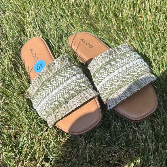 Aldo Women's Sandals in Olive and Cream - Picture 1 of 3
